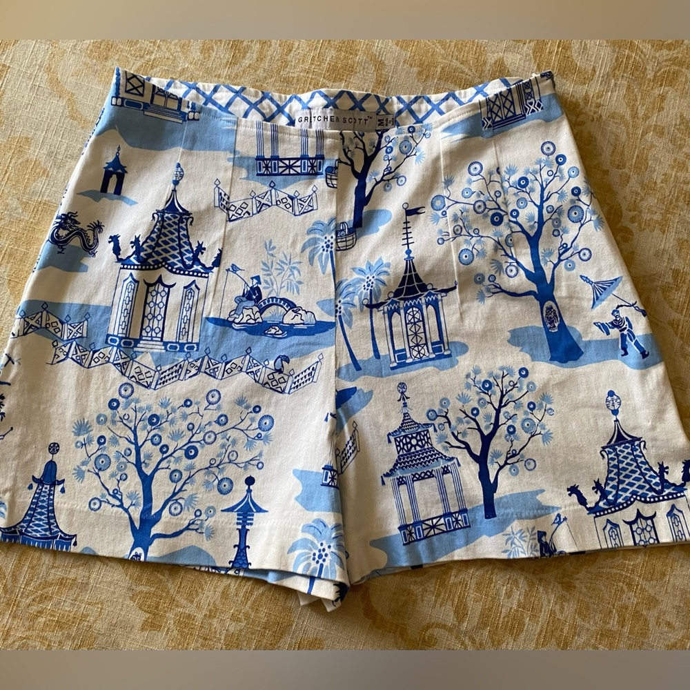 Gretchen Scott Toile Shorts Sz M